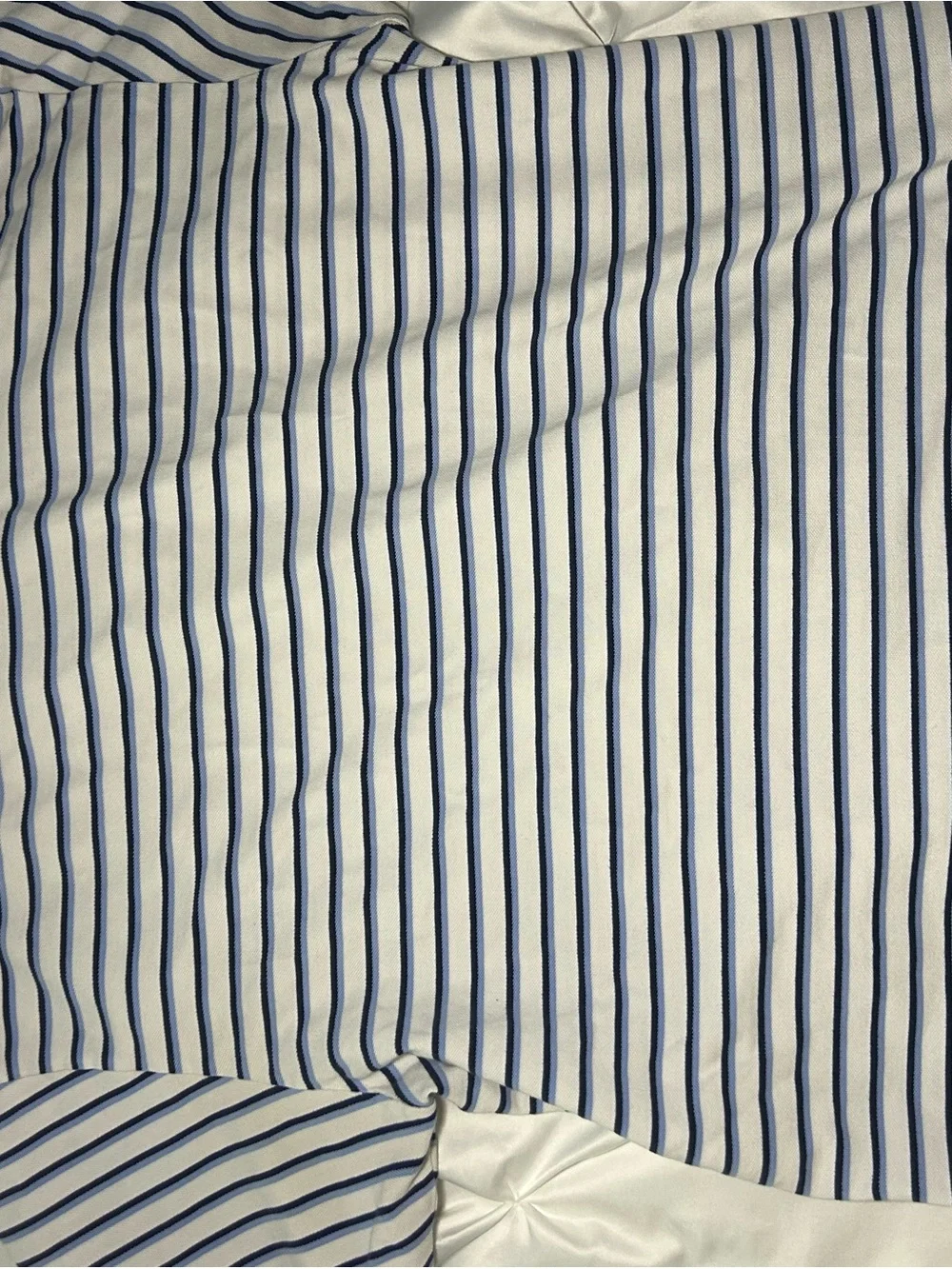 Ralph Lauren White and Navy Striped Polo with Red Logo
